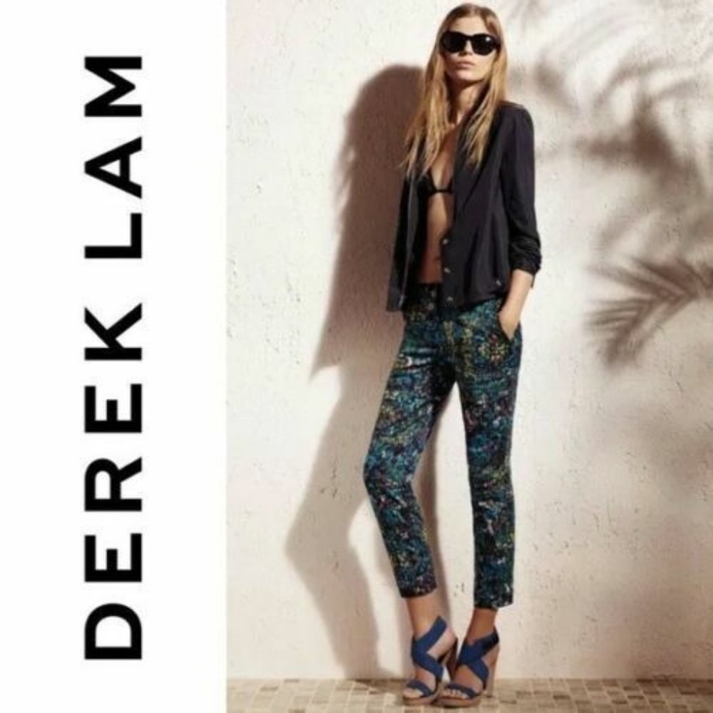 Derek Lam For Design Nation Sz. 14 Rio Capri Pants In Nightshade Organic Cotton